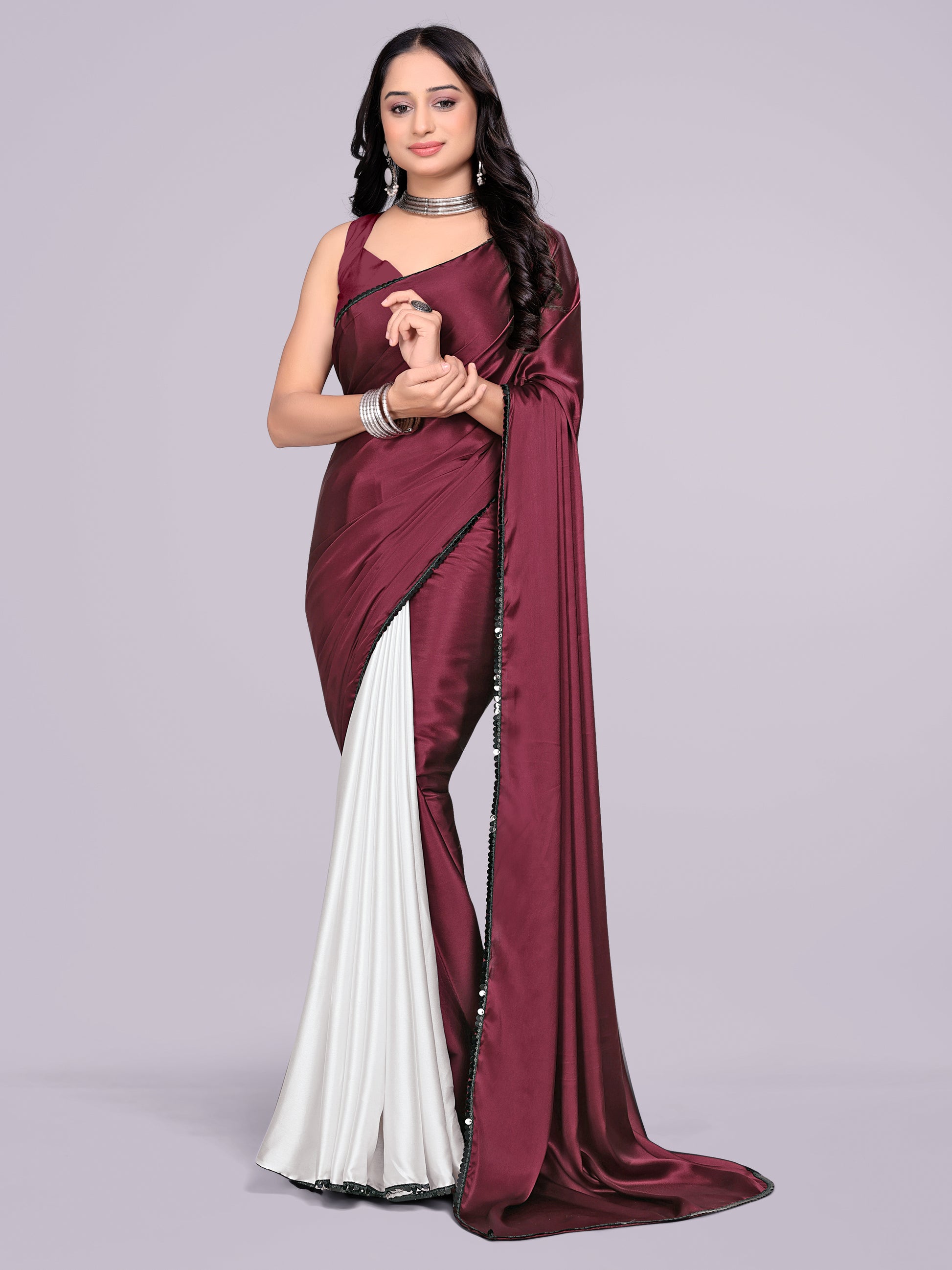 maroon dark white - half white