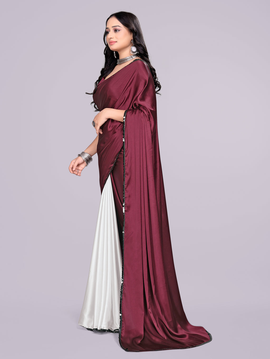 maroon dark white - half white