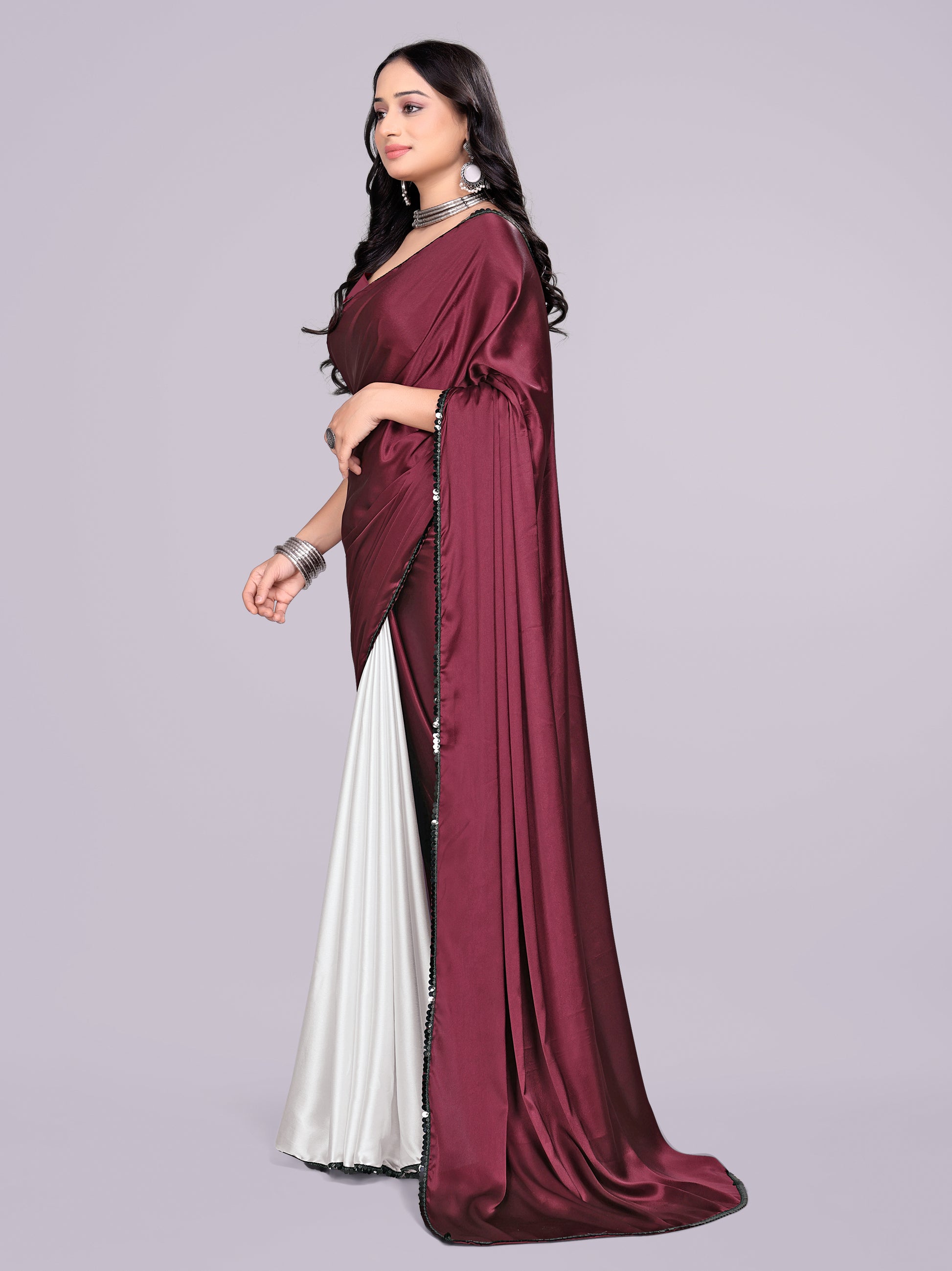 maroon dark white - half white