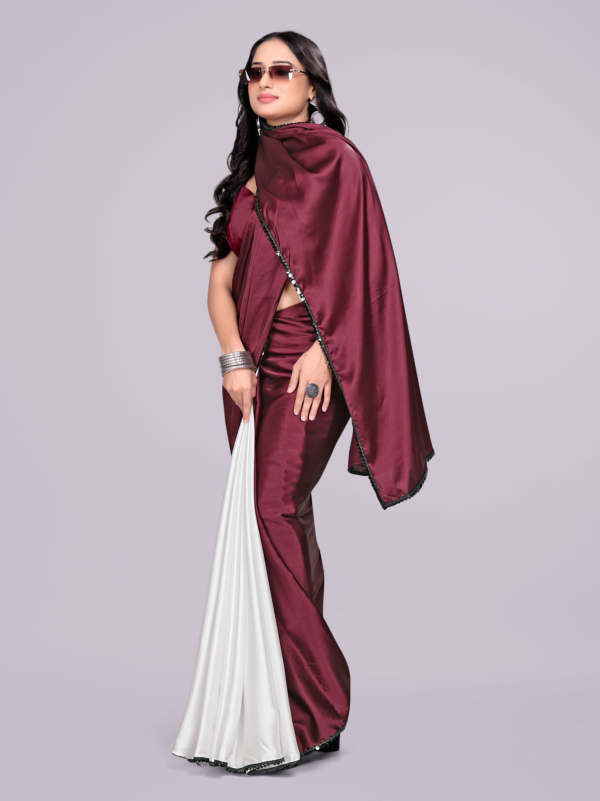 maroon dark white - half white