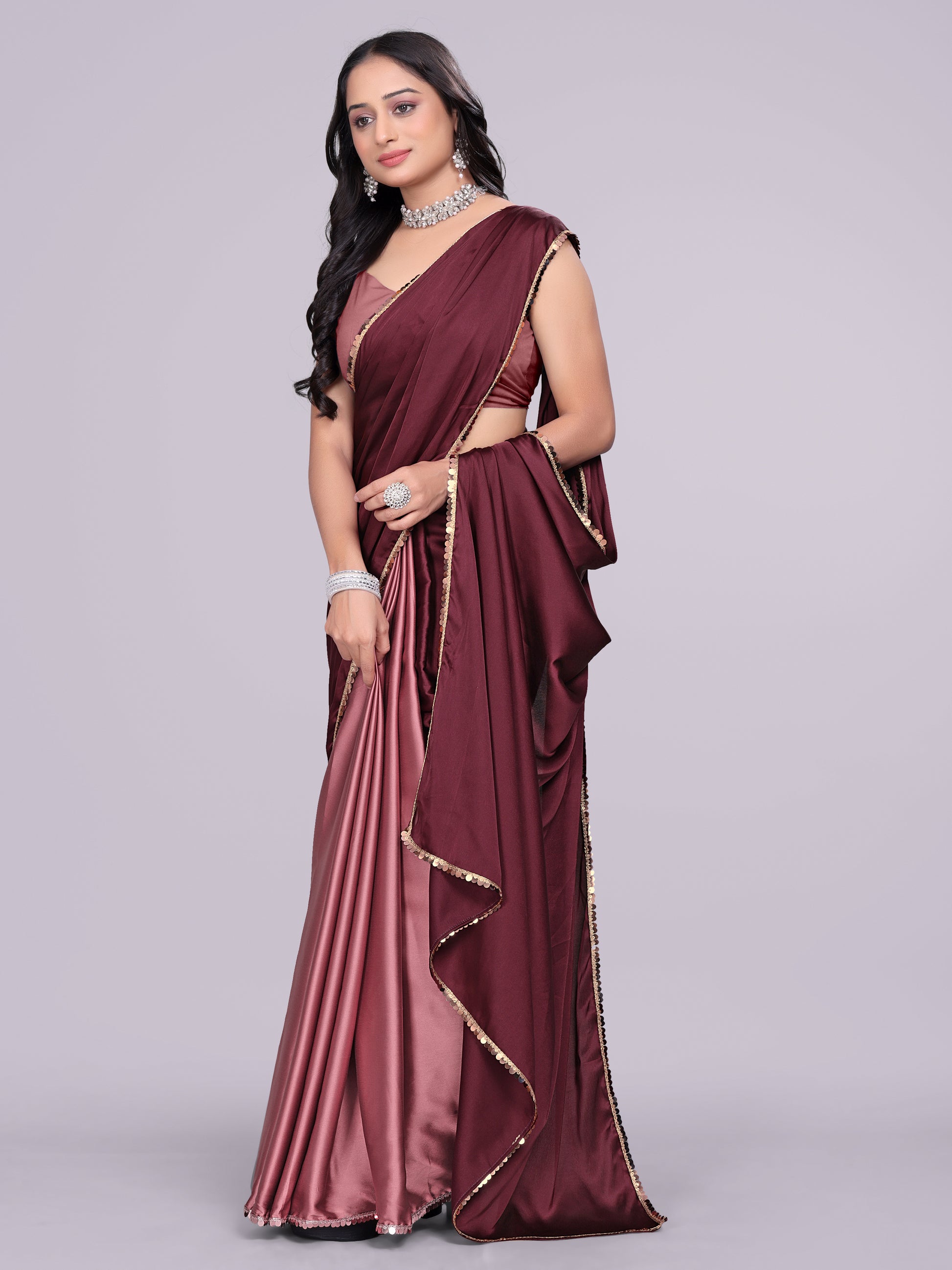 maroon dark gajari - half multicolor