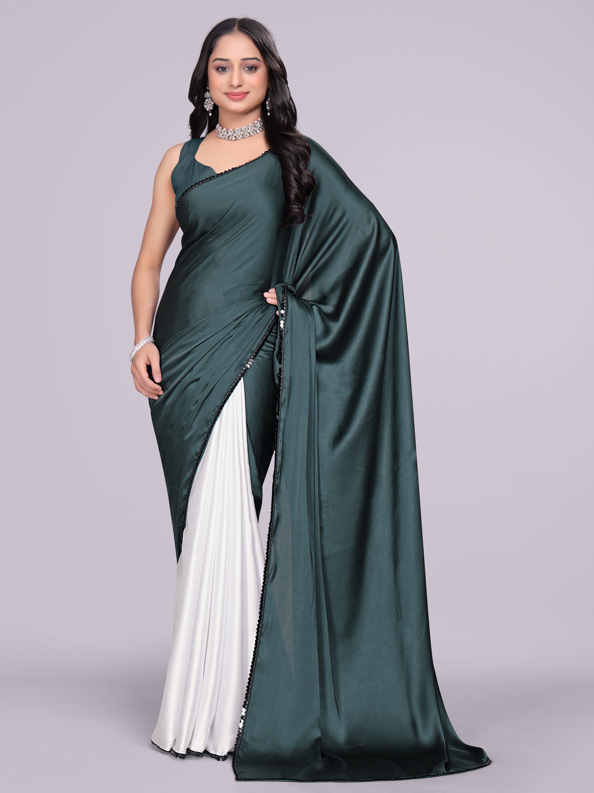 green dark white - half white