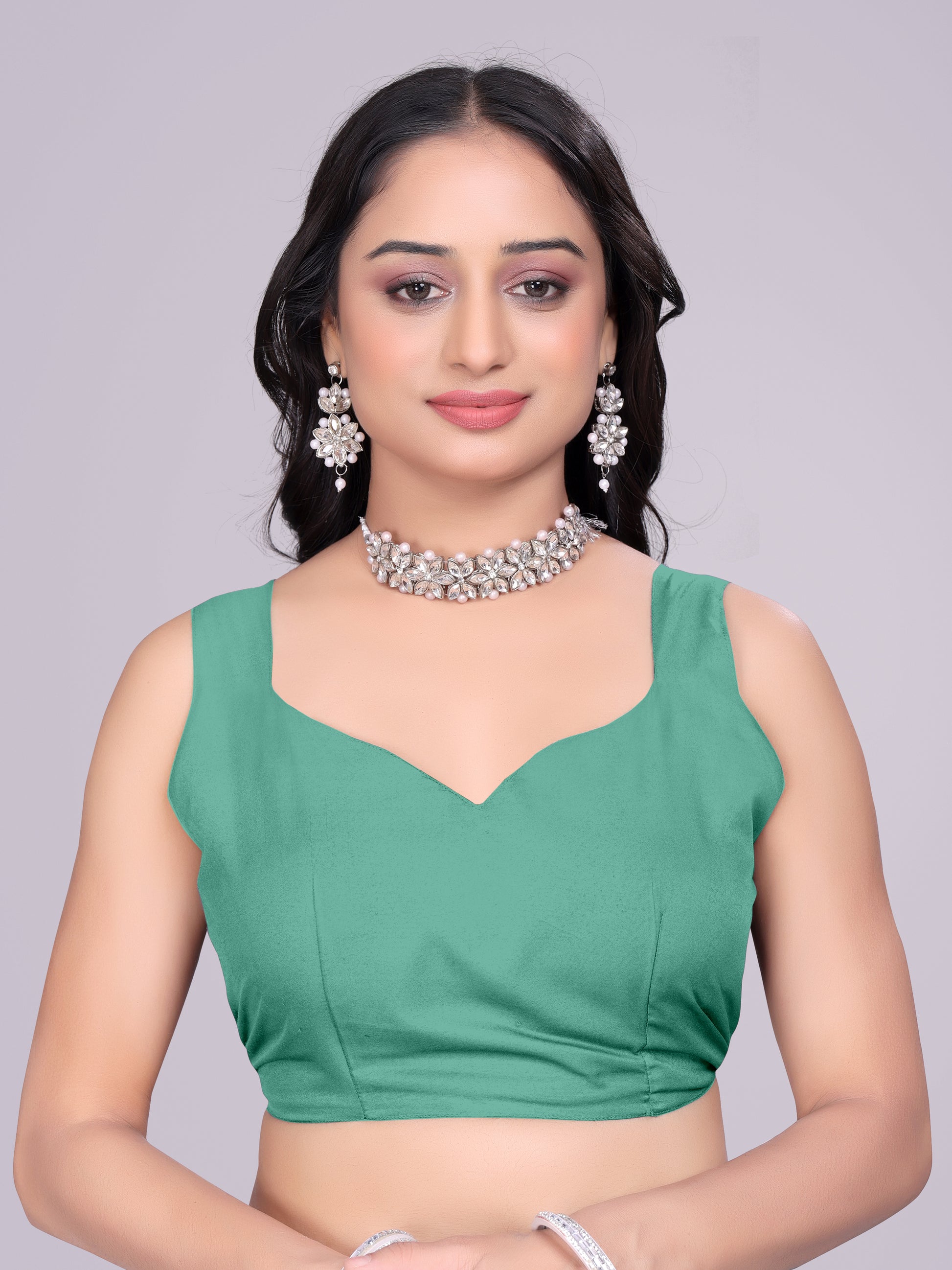 green dark firozi - half multicolor