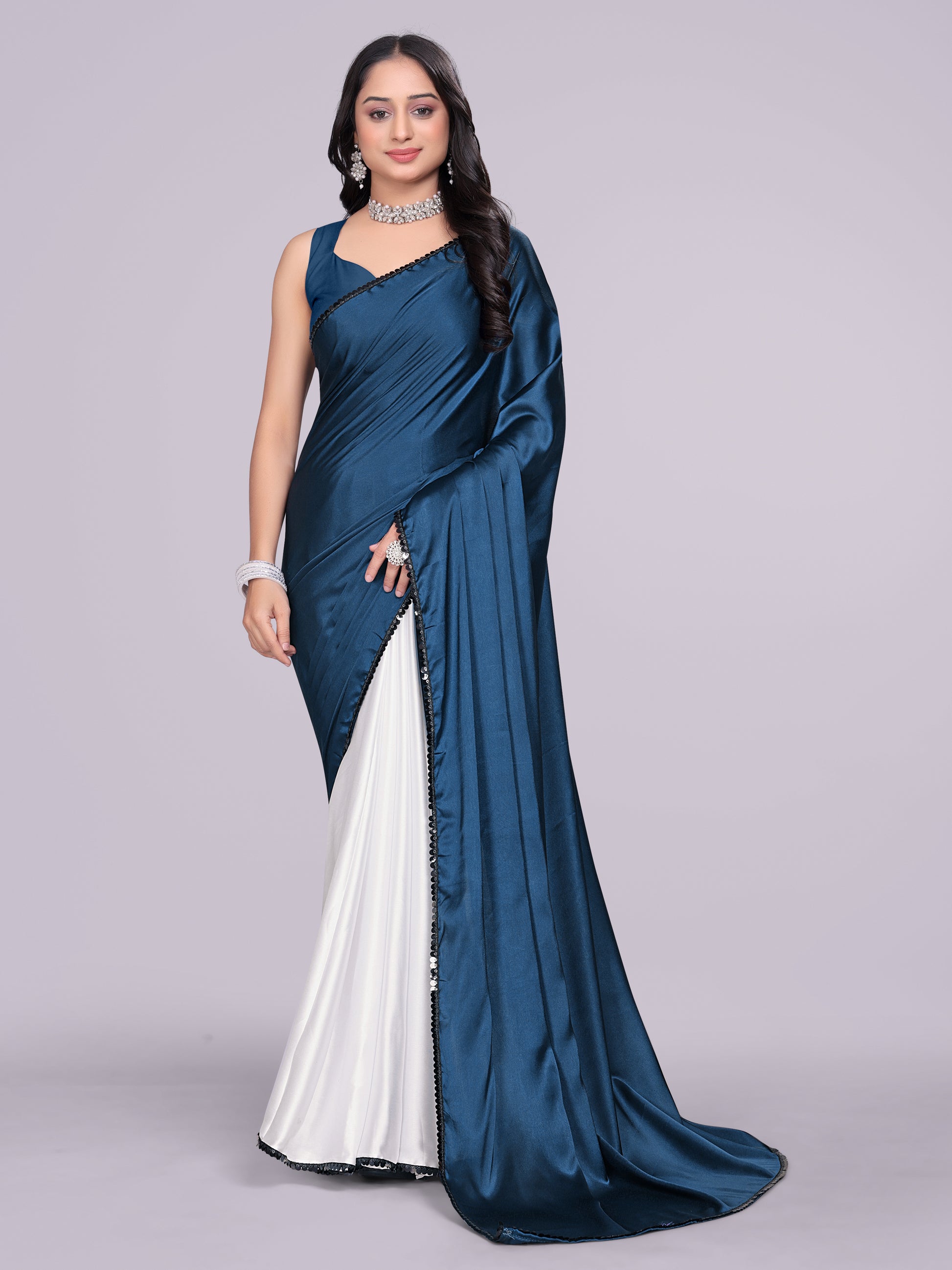 navy blue white - half white