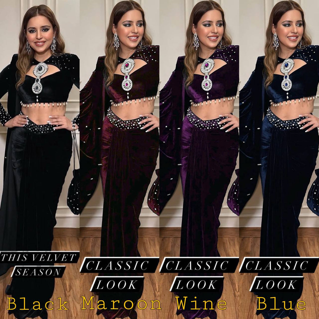 Indo-Western Drape Lehenga Saree
