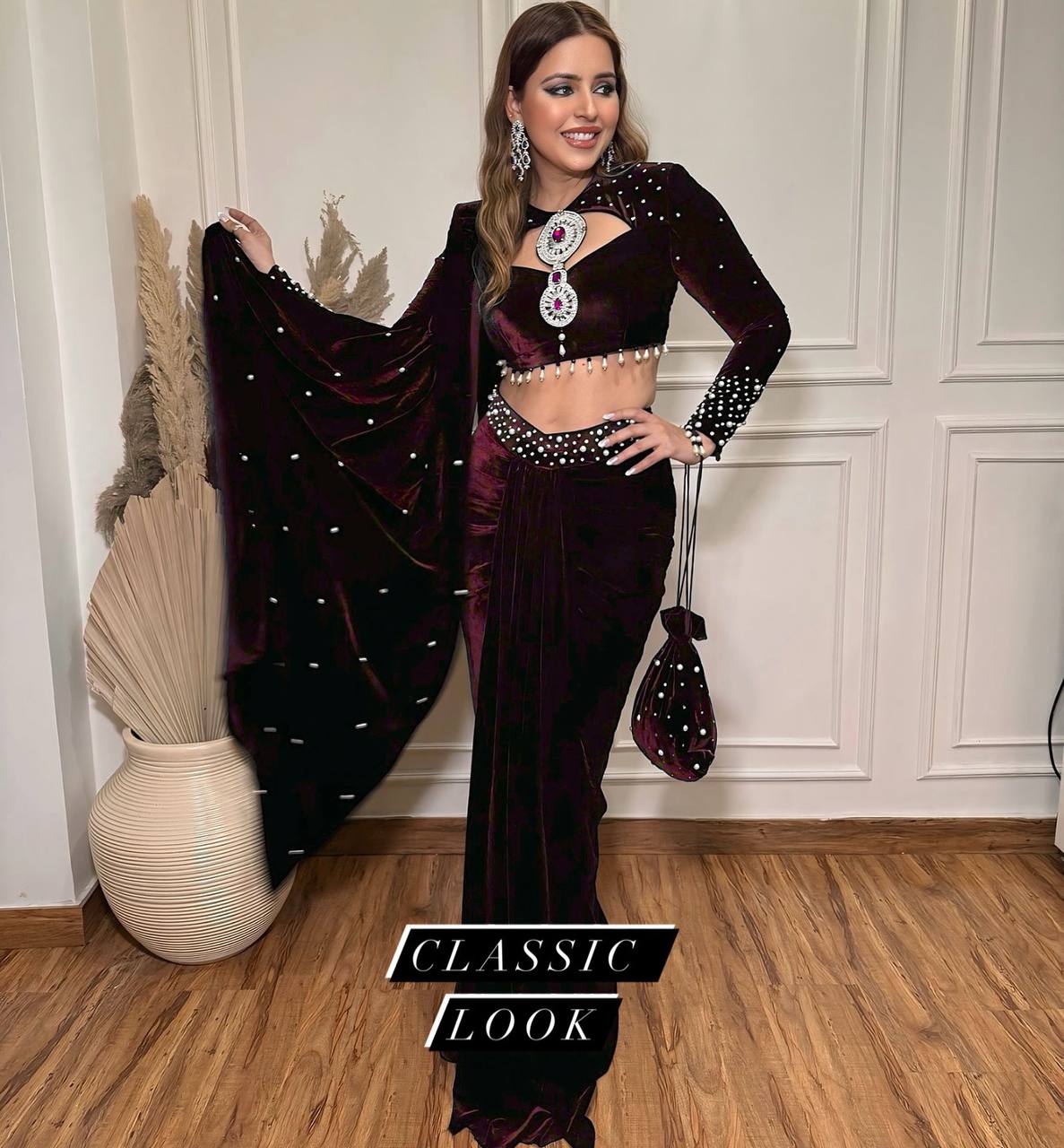 Indo-Western Drape Lehenga Saree