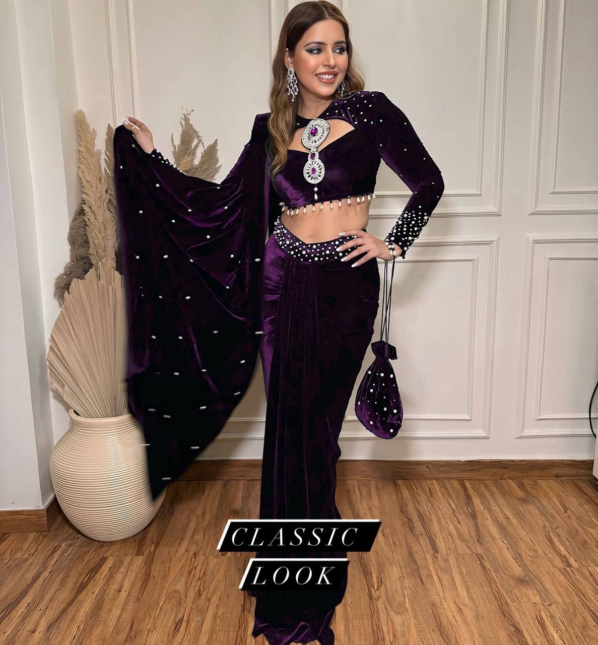 Indo-Western Drape Lehenga Saree