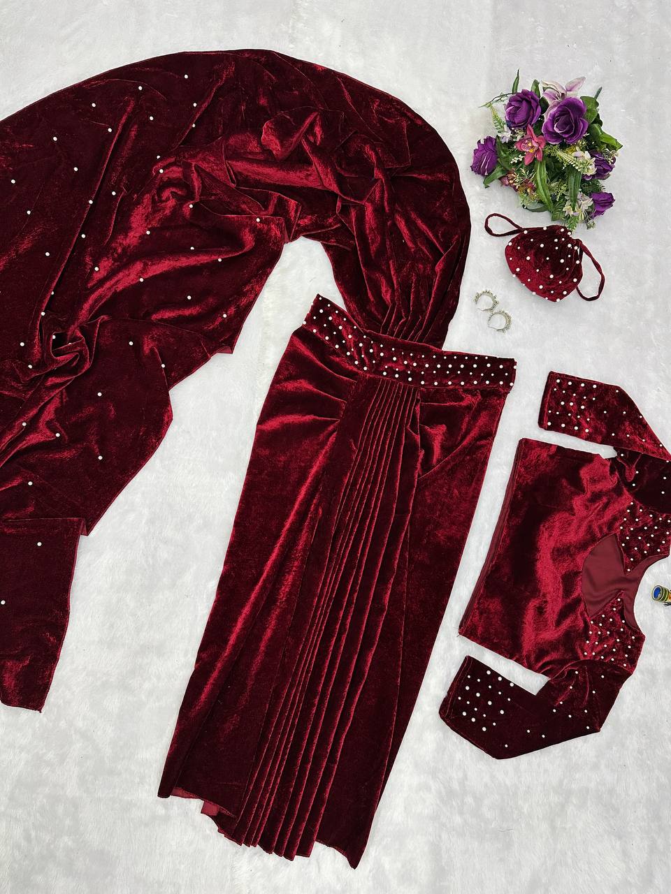 Indo-Western Drape Lehenga Saree