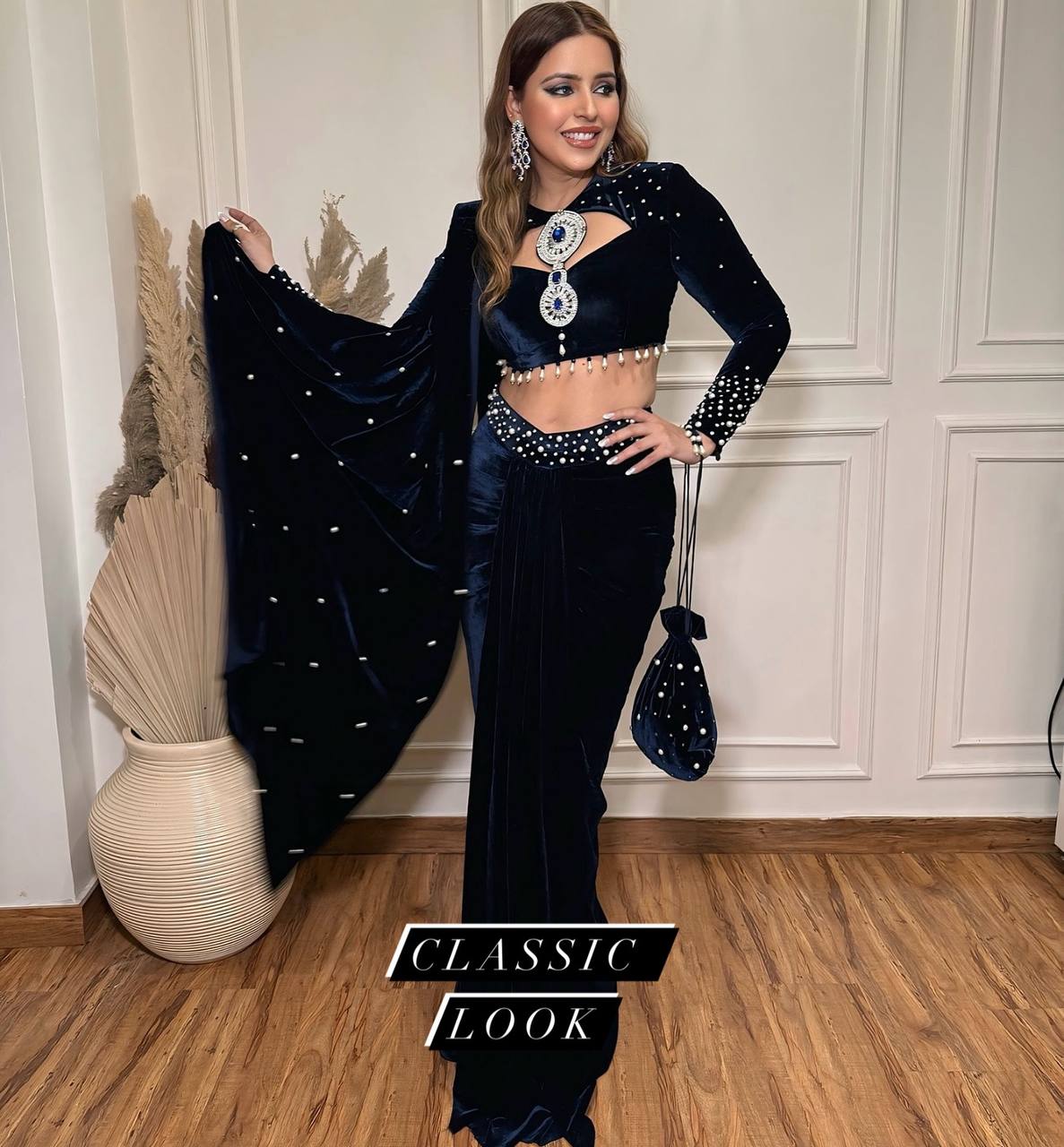 Indo-Western Drape Lehenga Saree