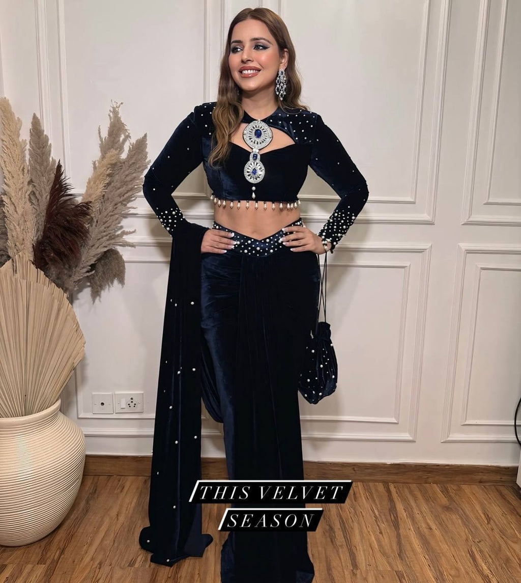 Indo-Western Drape Lehenga Saree