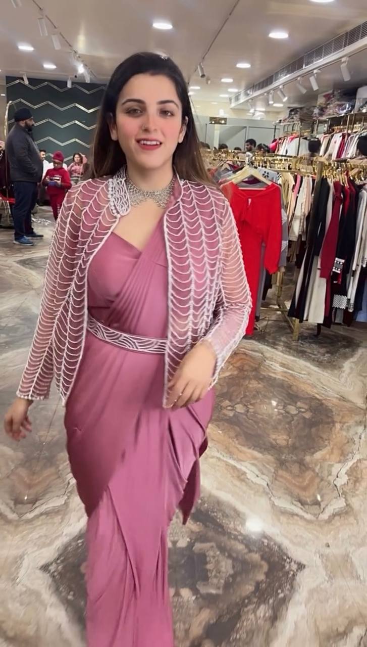 Indo-Western Ready-to-Wear Drape Saree with Koti