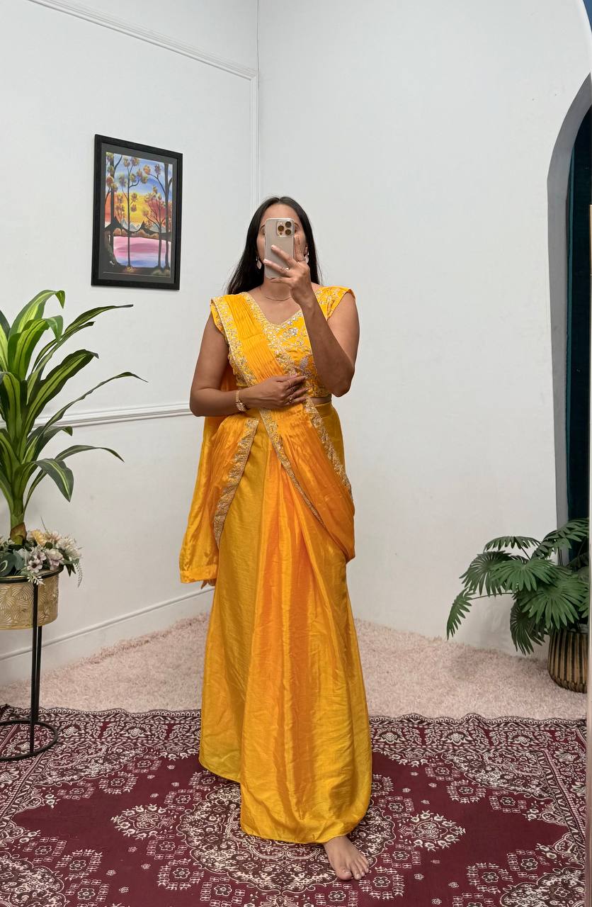 Indo-Western Ready-to-Wear Lehenga-Saree
