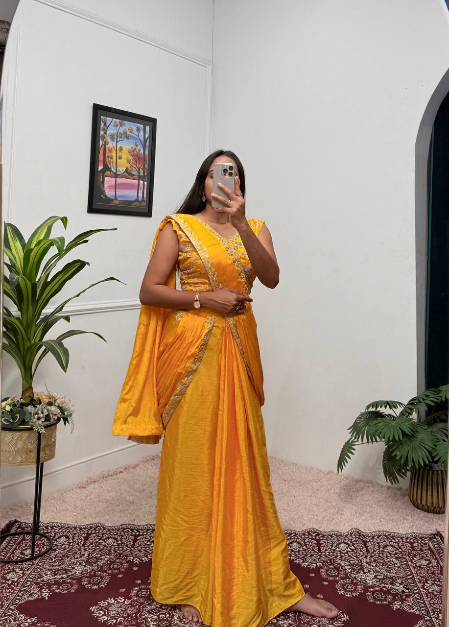Indo-Western Ready-to-Wear Lehenga-Saree