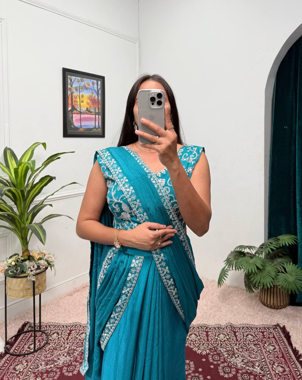 Indo-Western Ready-to-Wear Lehenga-Saree