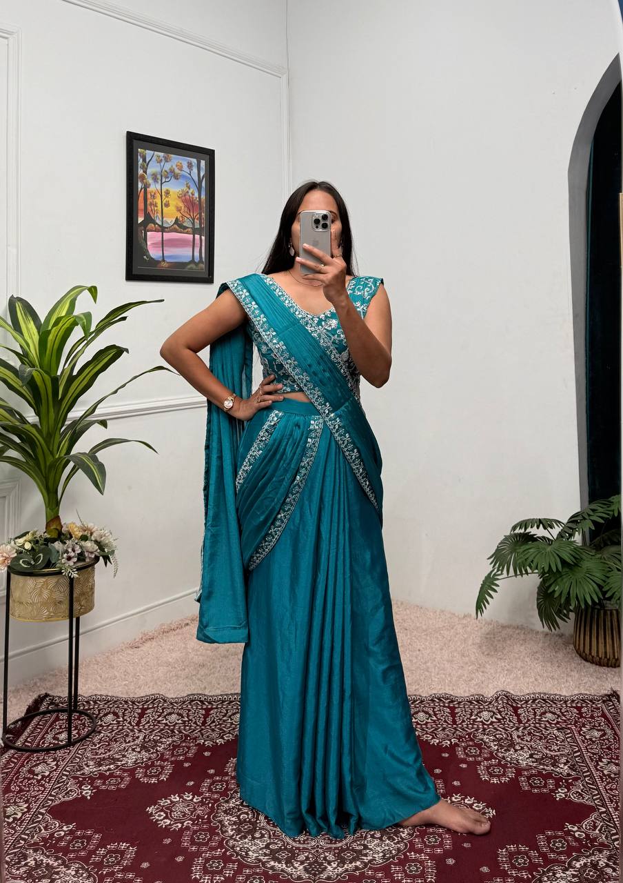 Indo-Western Ready-to-Wear Lehenga-Saree