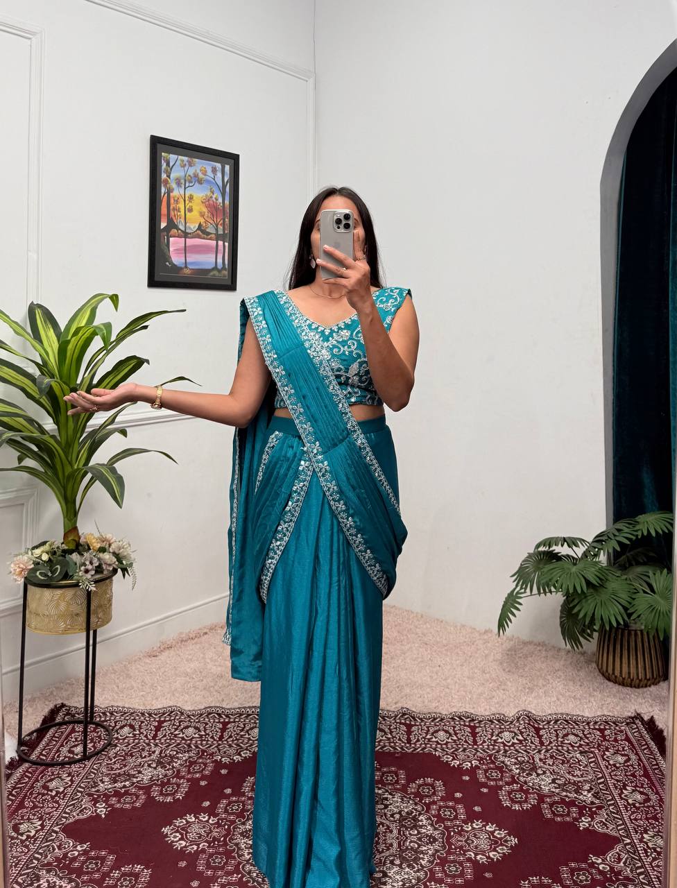 Indo-Western Ready-to-Wear Lehenga-Saree