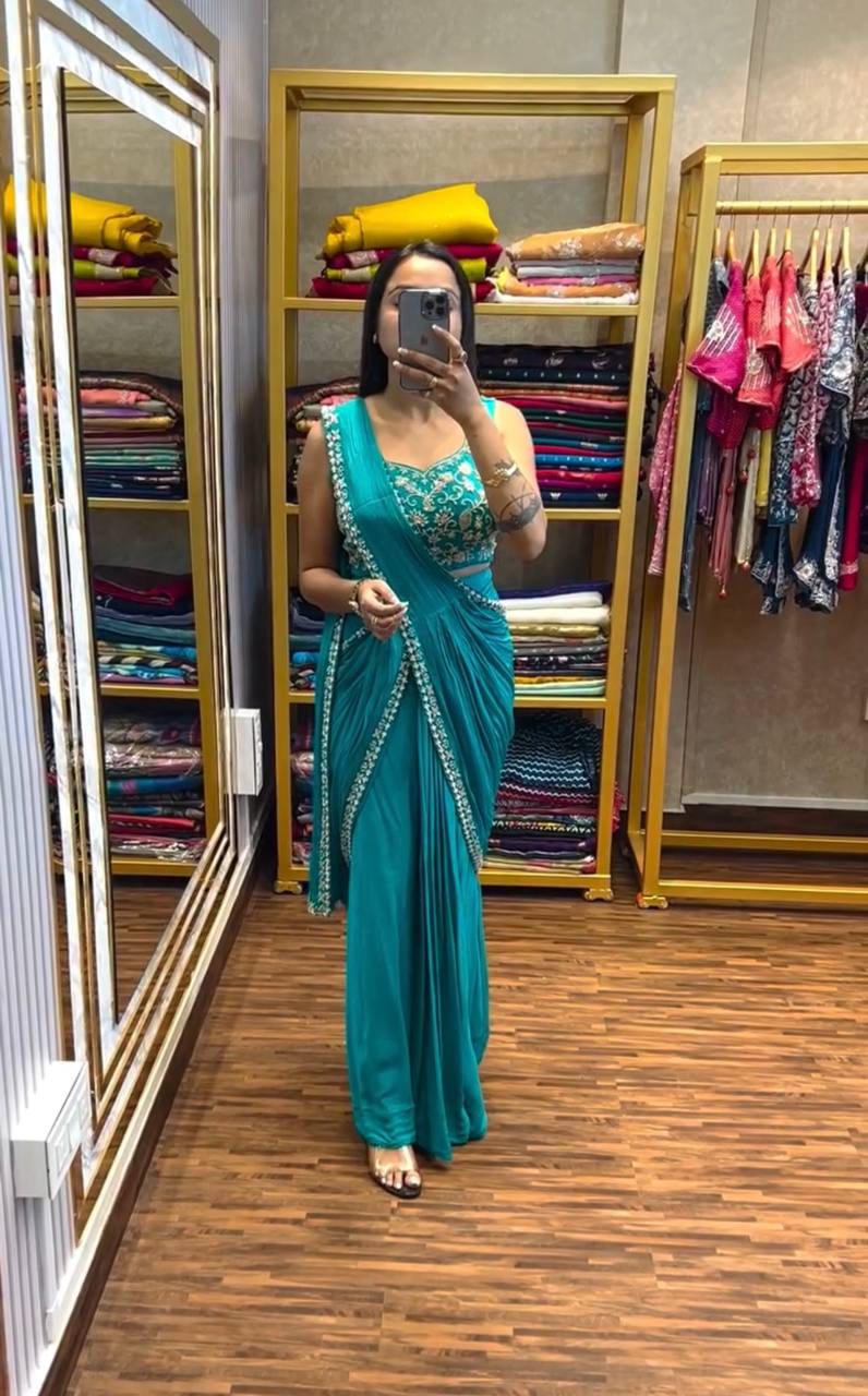 Indo-Western Ready-to-Wear Lehenga-Saree