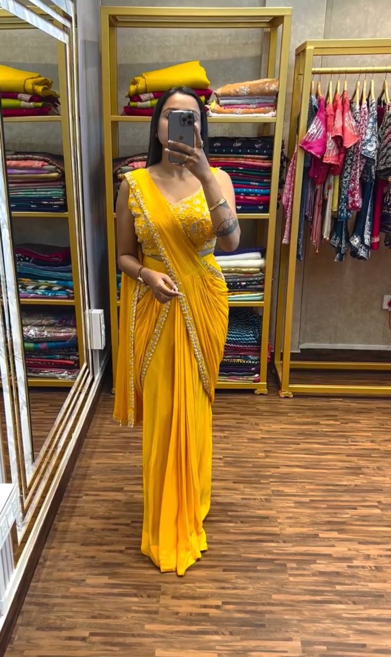 Indo-Western Ready-to-Wear Lehenga-Saree