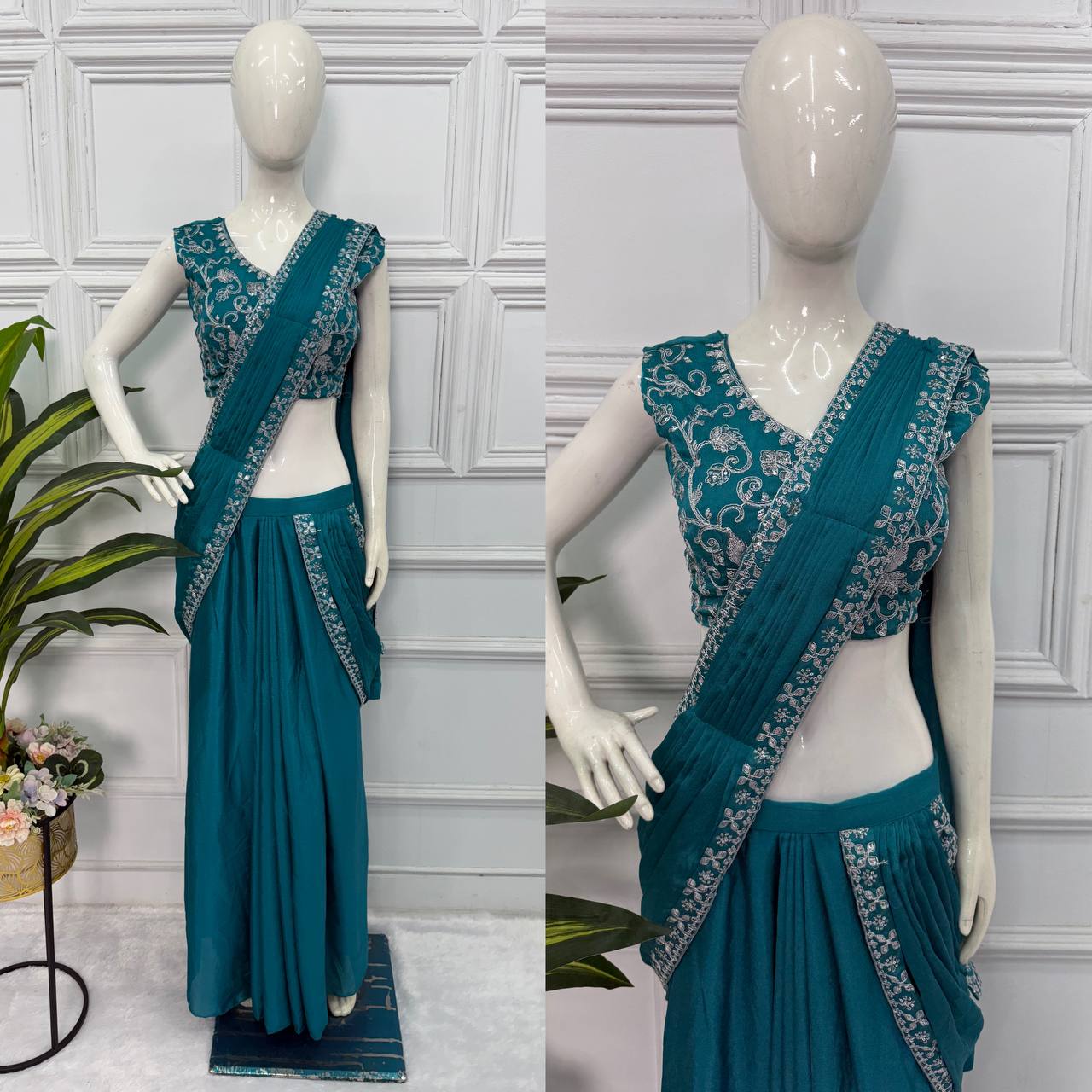 Indo-Western Ready-to-Wear Lehenga-Saree