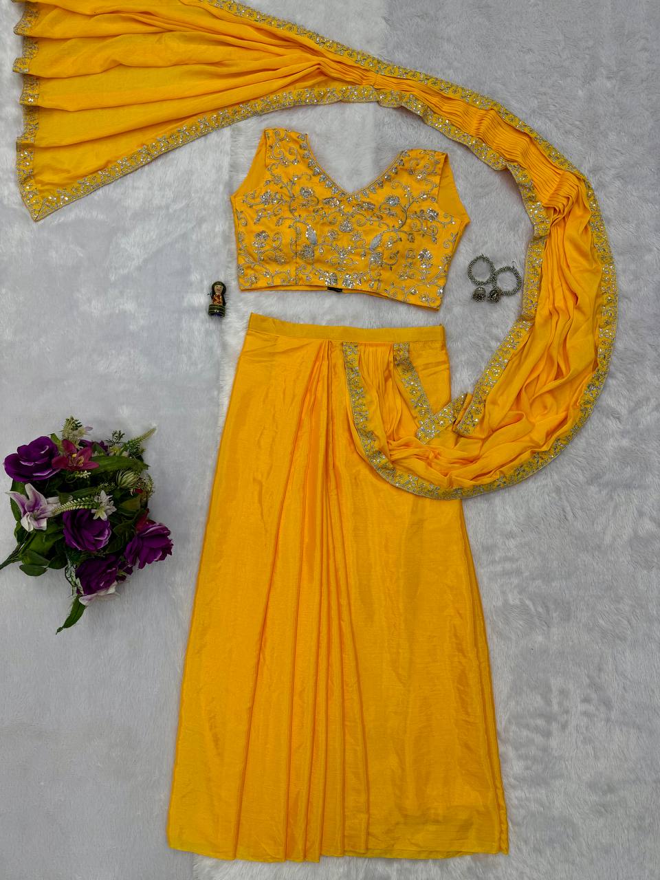 Indo-Western Ready-to-Wear Lehenga-Saree