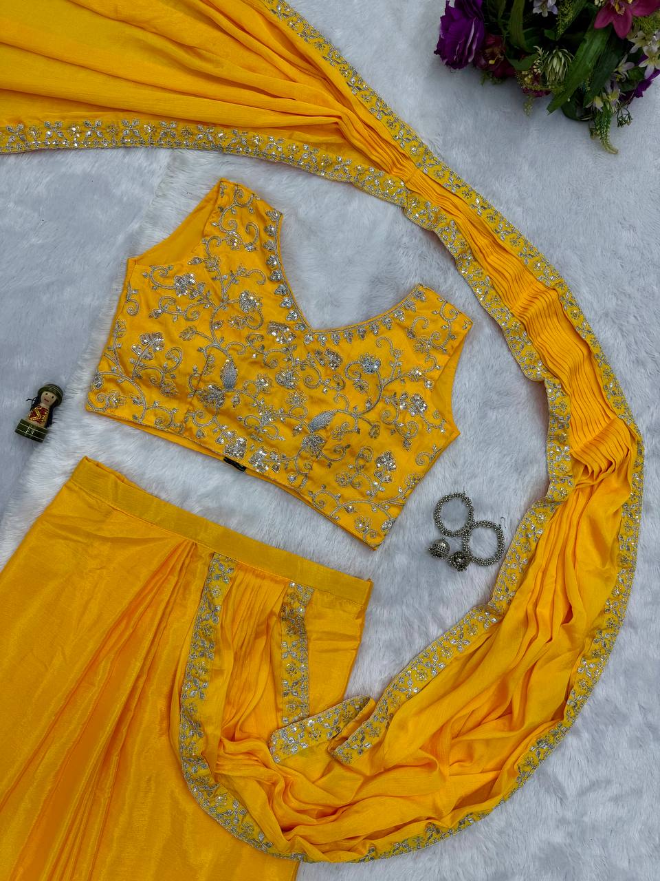 Indo-Western Ready-to-Wear Lehenga-Saree