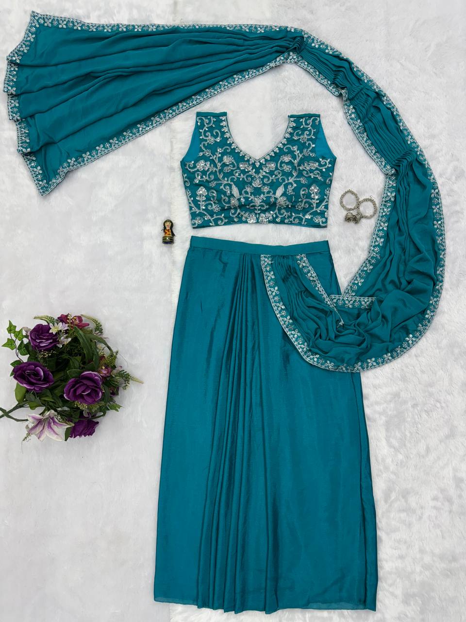 Indo-Western Ready-to-Wear Lehenga-Saree