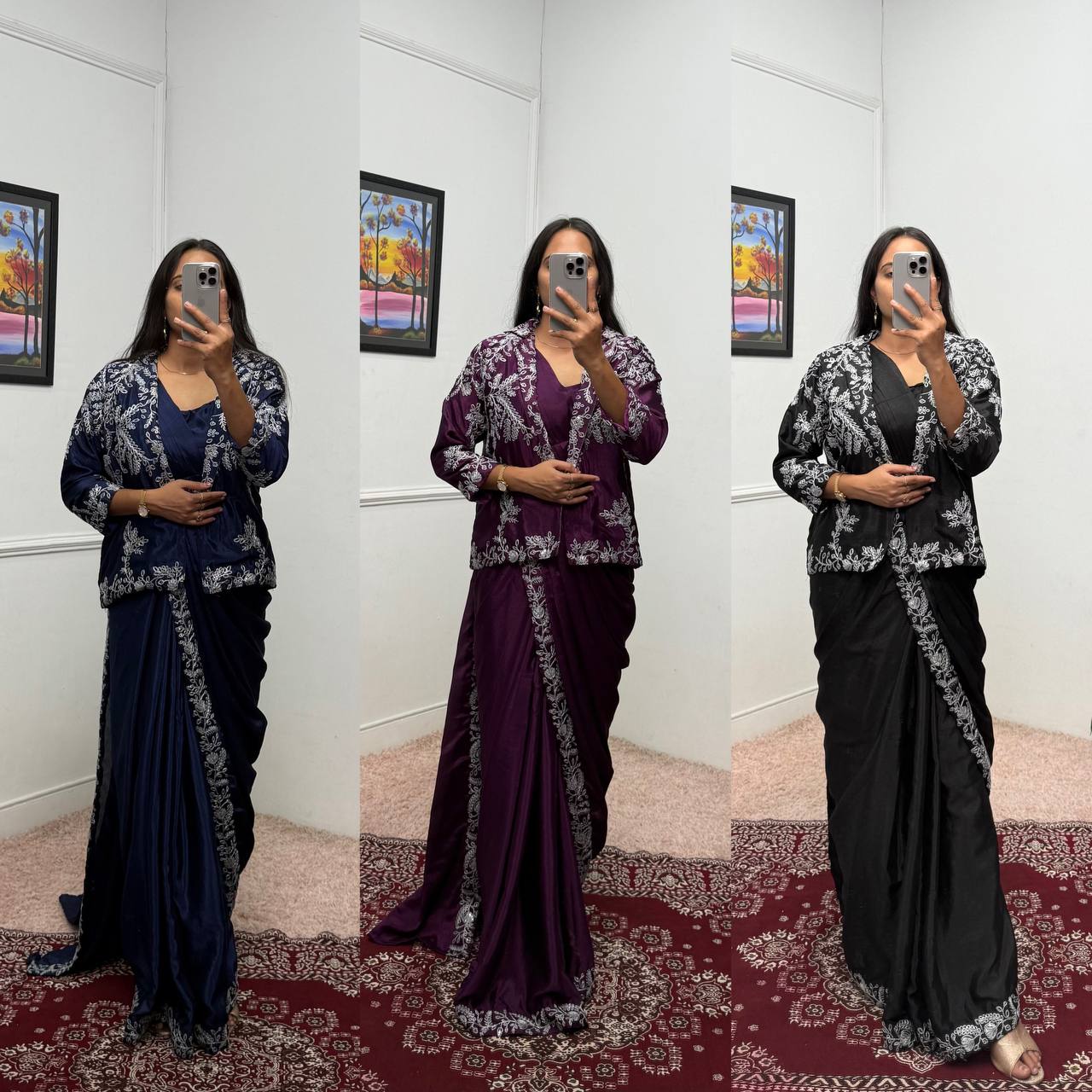 Indo-Western Ready-to-Wear Drape Saree with Koti & Belt