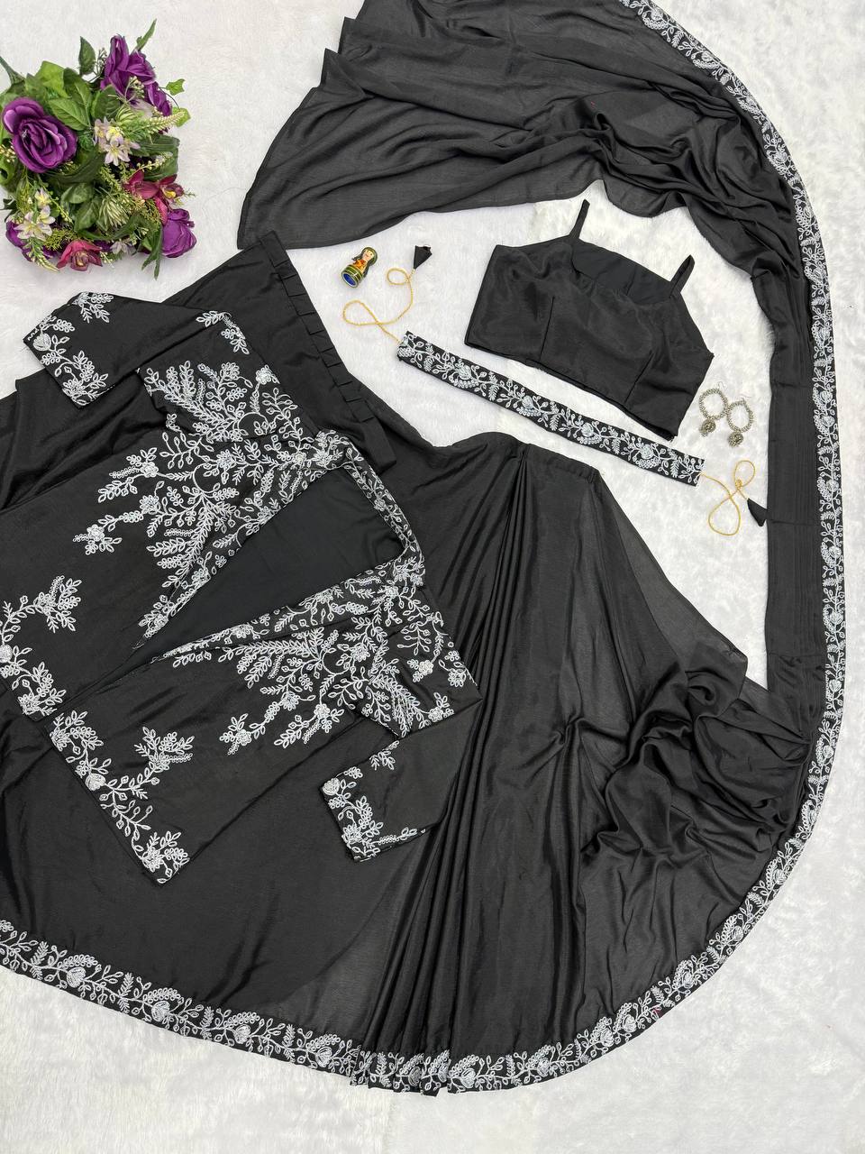 Indo-Western Ready-to-Wear Drape Saree with Koti & Belt