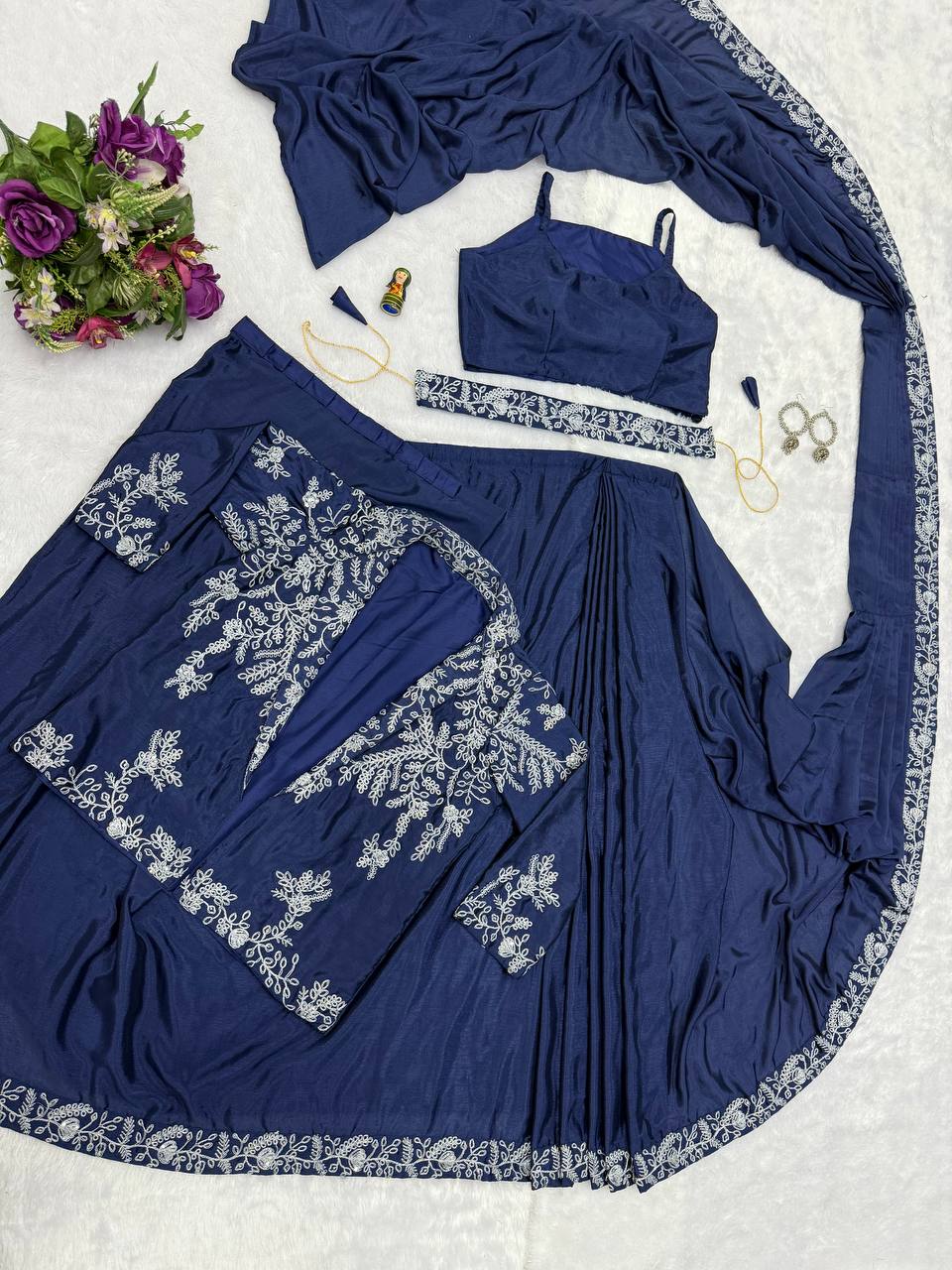 Indo-Western Ready-to-Wear Drape Saree with Koti & Belt