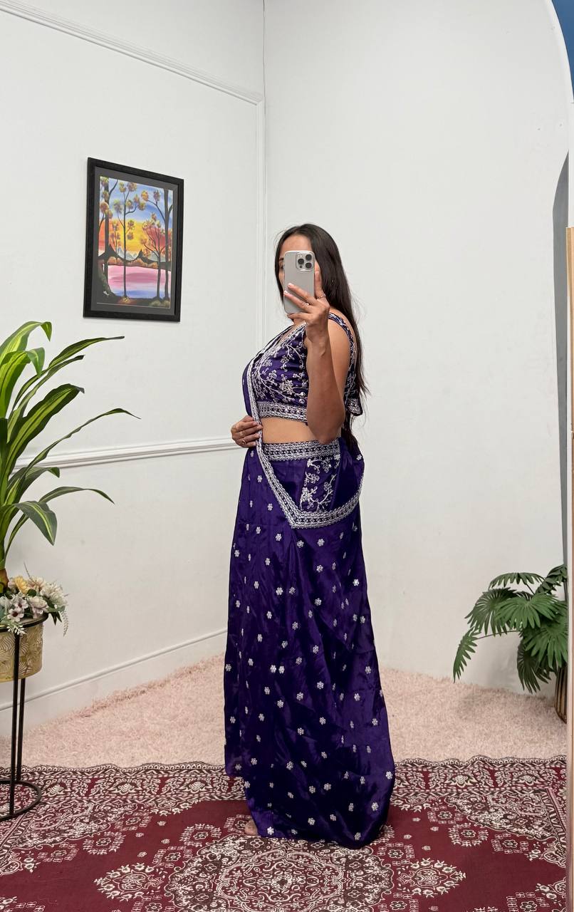 Indo-Western 3-Piece Set (Plazzo, Blouse & Dupatta)