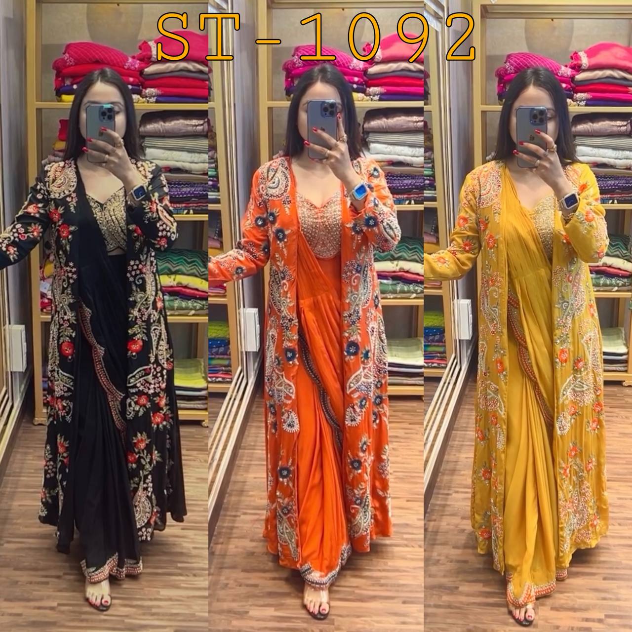 Ready-to-Wear Drape Saree with Embroidered Koti