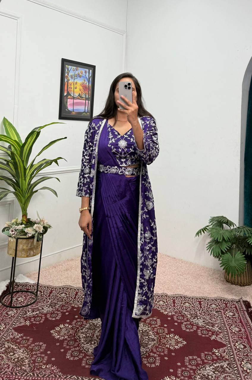 Ready-to-Wear Drape Saree with Full Koti