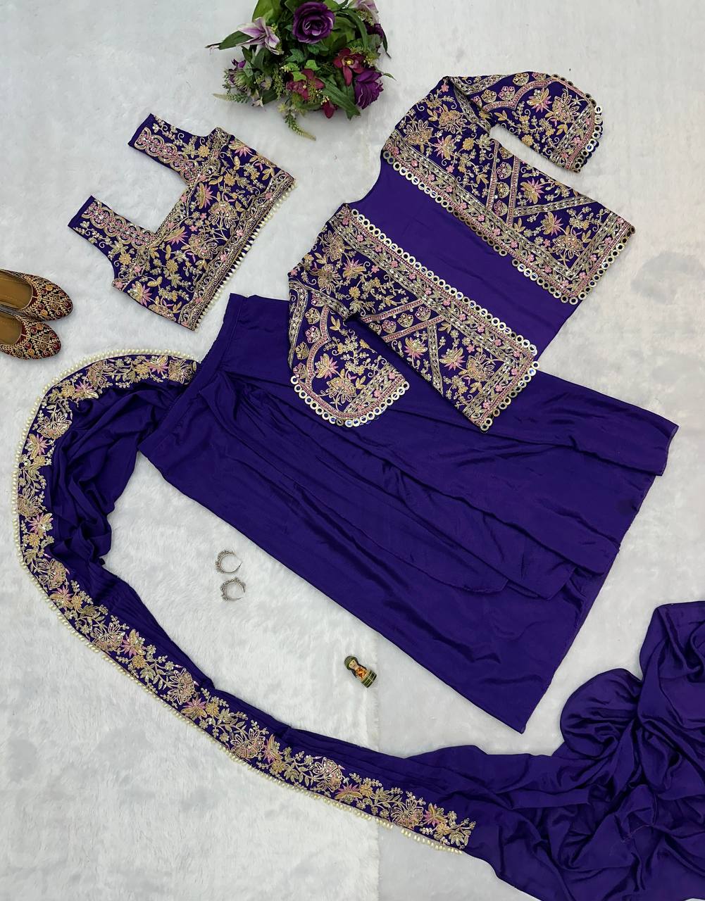 Indo-Western Ready-to-Wear Drape Saree with Fully Embroidered Koti