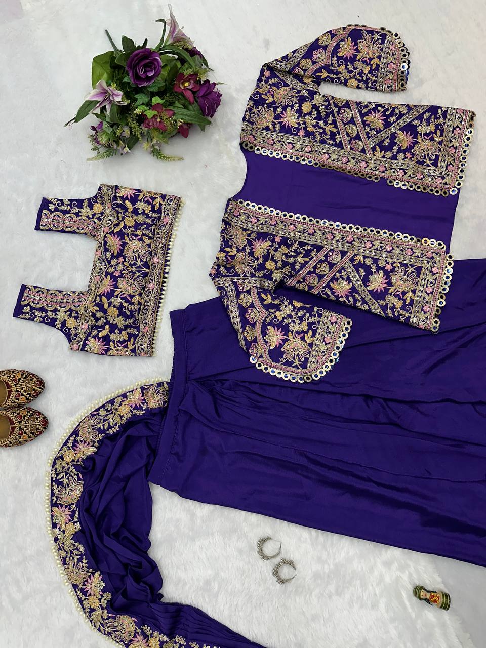 Indo-Western Ready-to-Wear Drape Saree with Fully Embroidered Koti