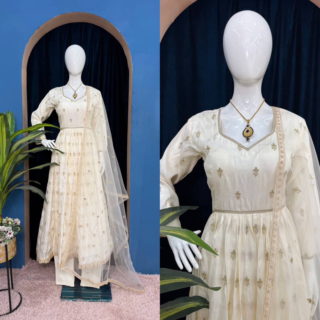 3-Piece Gown Suit Set