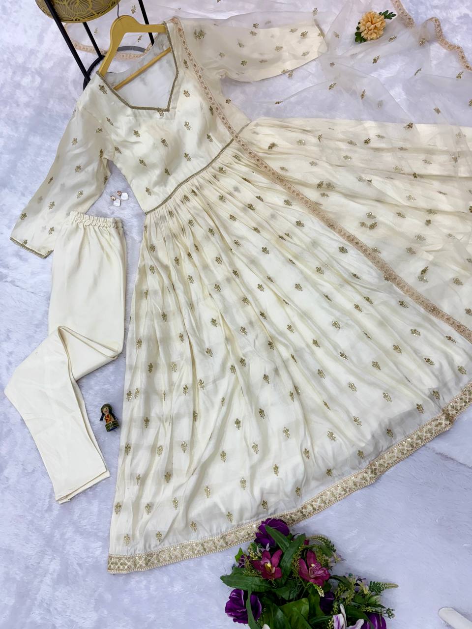 3-Piece Gown Suit Set