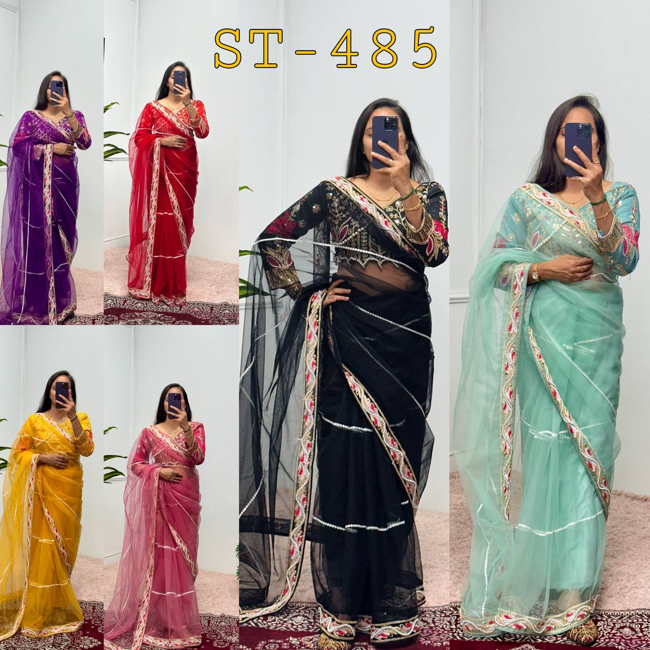 Heavy Embroidered Net Saree with 4000+ Pearl Moti Work