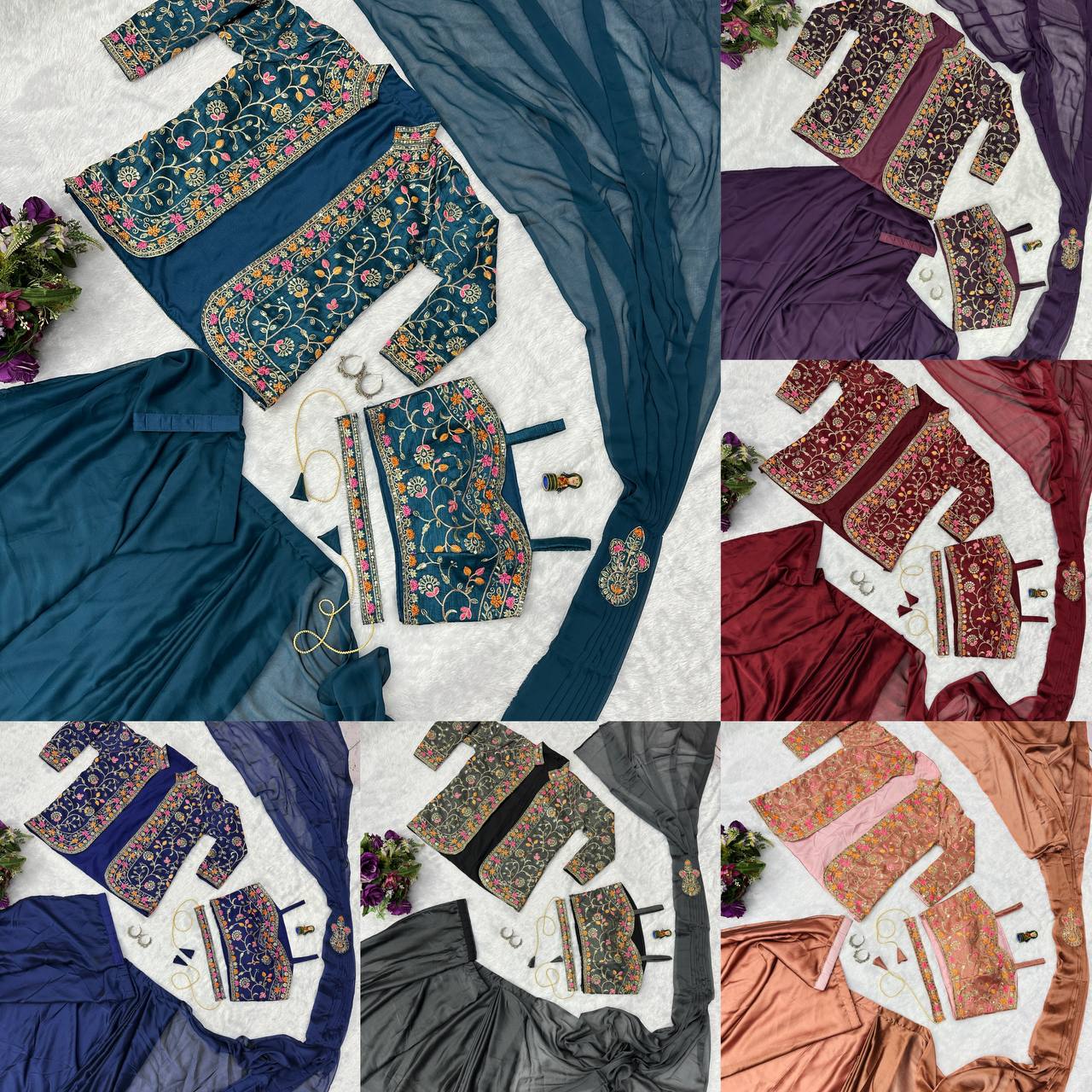 Indo-Western Ready-to-Wear Saree with Embroidered Koti