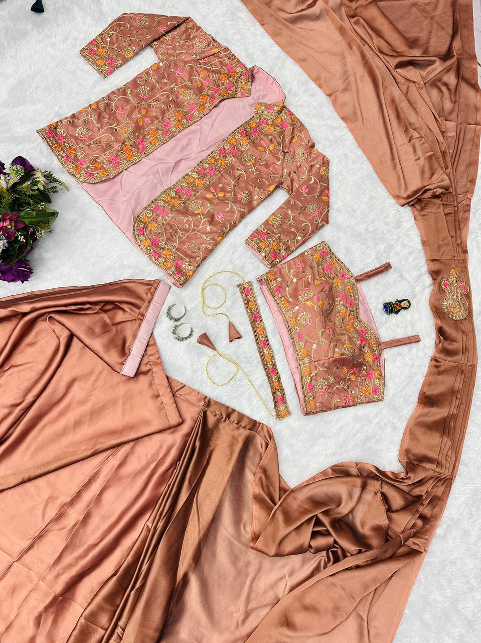 Indo-Western Ready-to-Wear Saree with Embroidered Koti