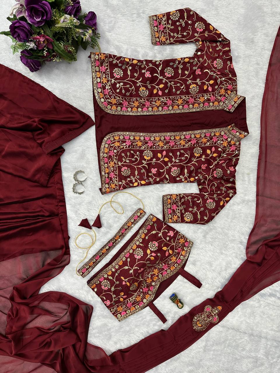 Indo-Western Ready-to-Wear Saree with Embroidered Koti