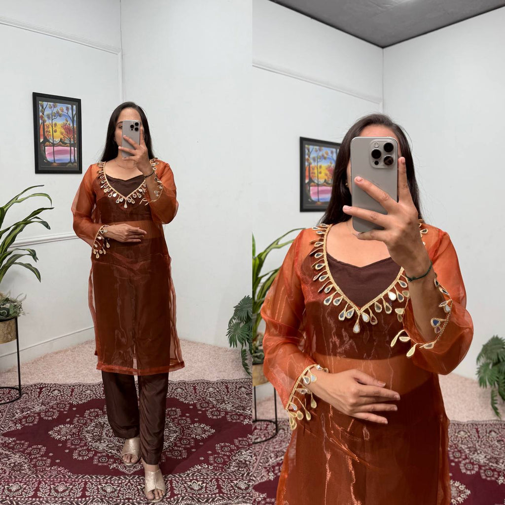 New Summer Collection: 3-Piece Mirror Lace Kurti Set