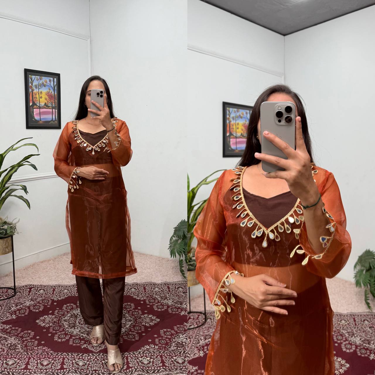 New Summer Collection: 3-Piece Mirror Lace Kurti Set