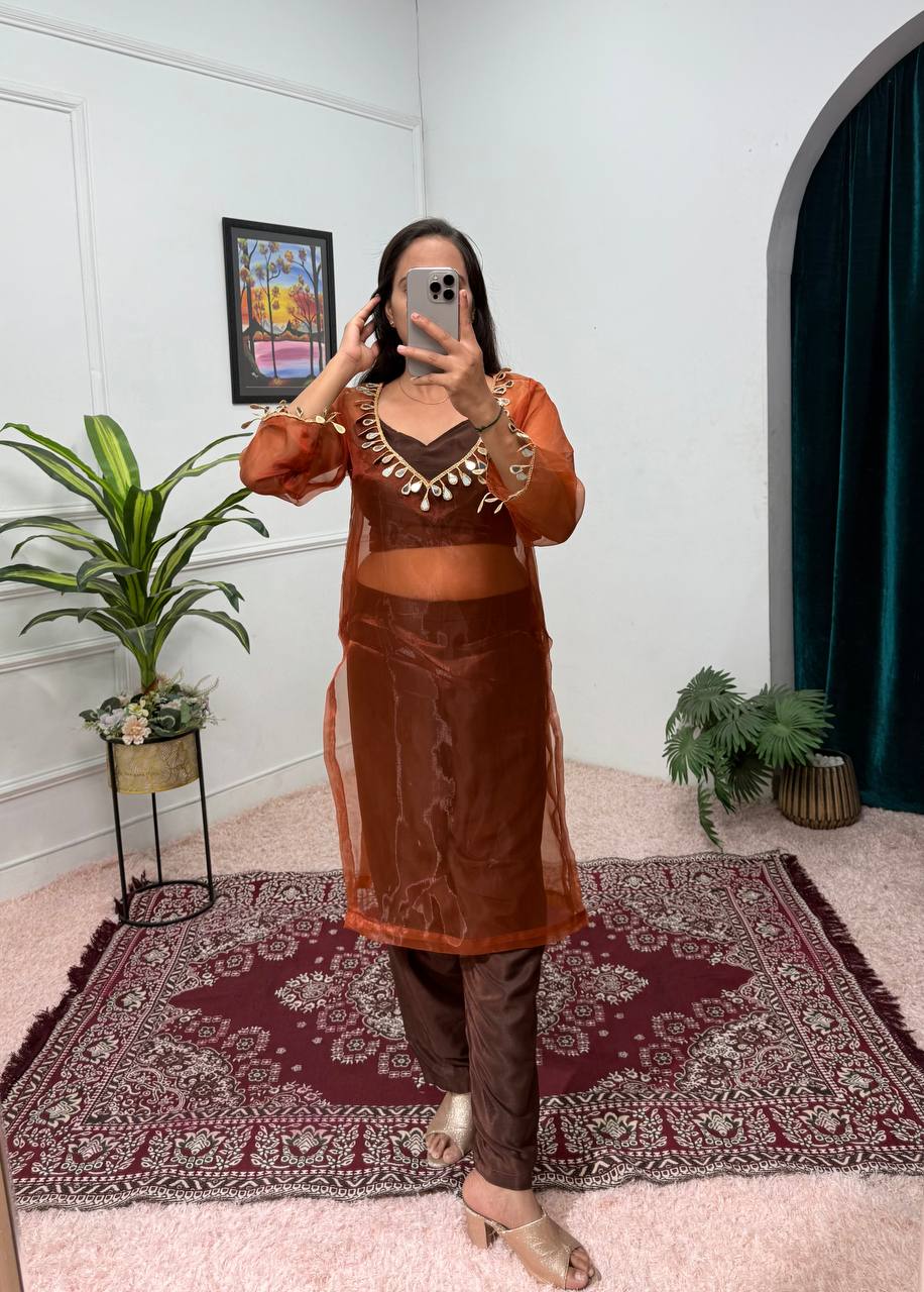 New Summer Collection: 3-Piece Mirror Lace Kurti Set