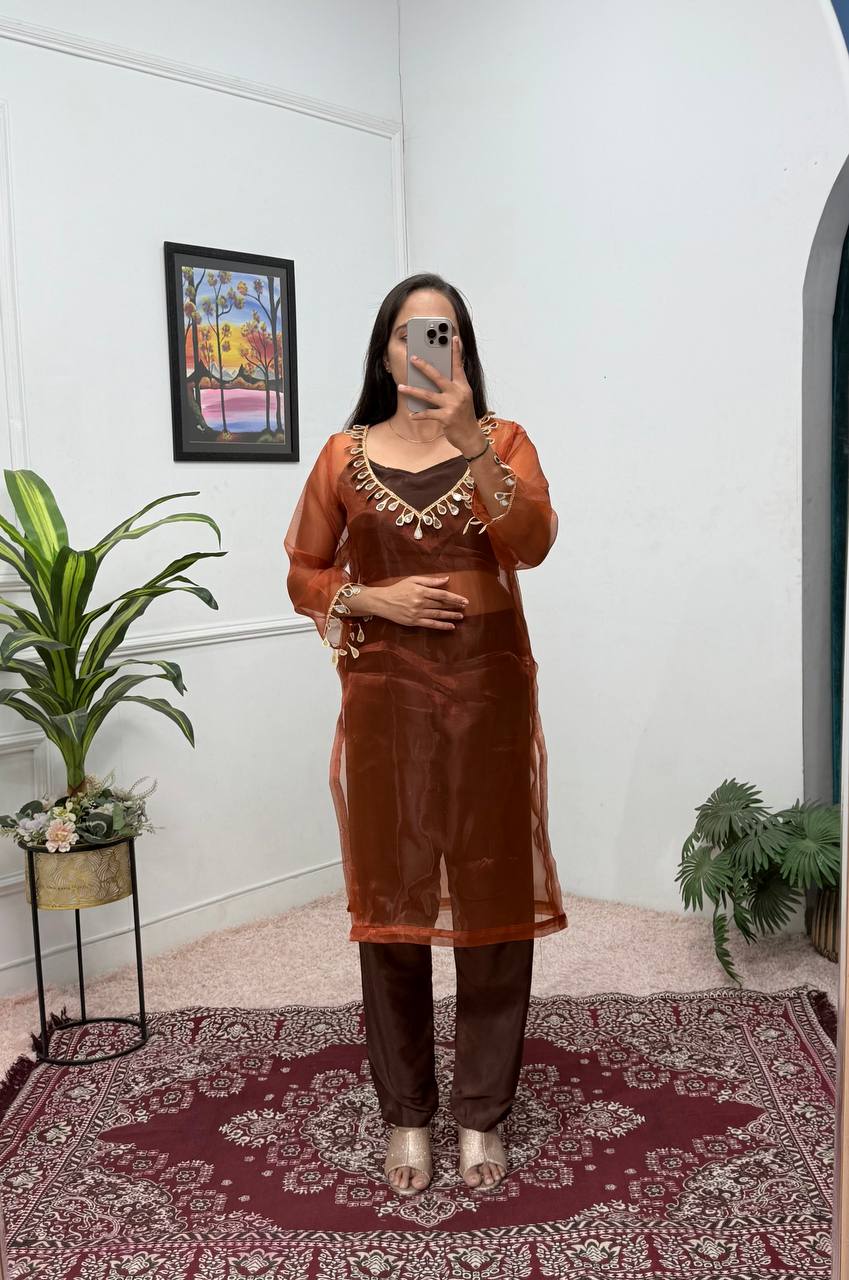 New Summer Collection: 3-Piece Mirror Lace Kurti Set