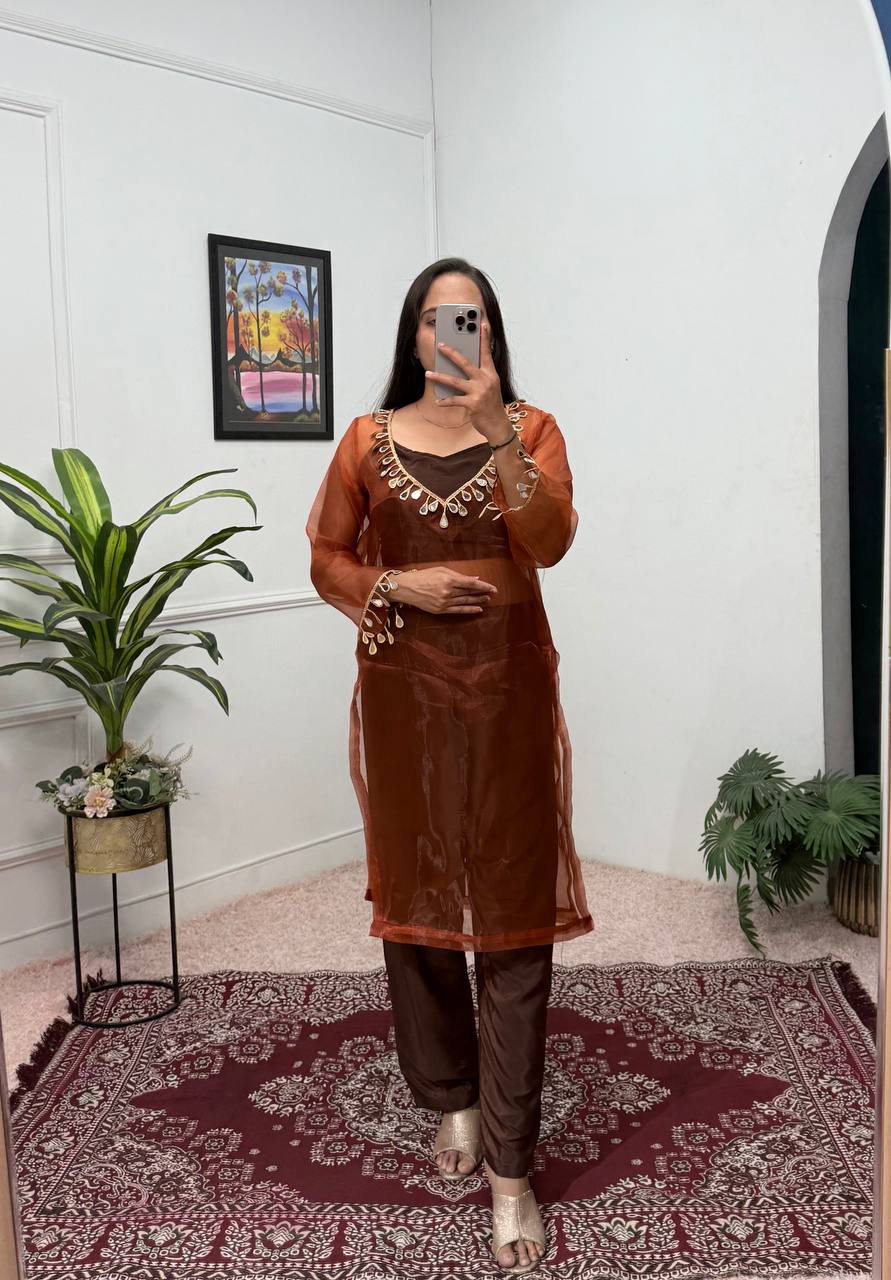 New Summer Collection: 3-Piece Mirror Lace Kurti Set