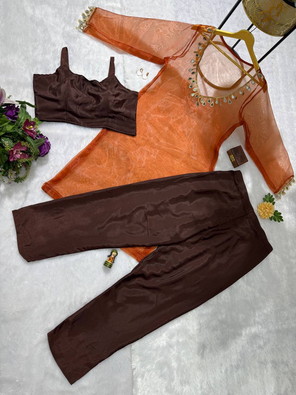 New Summer Collection: 3-Piece Mirror Lace Kurti Set