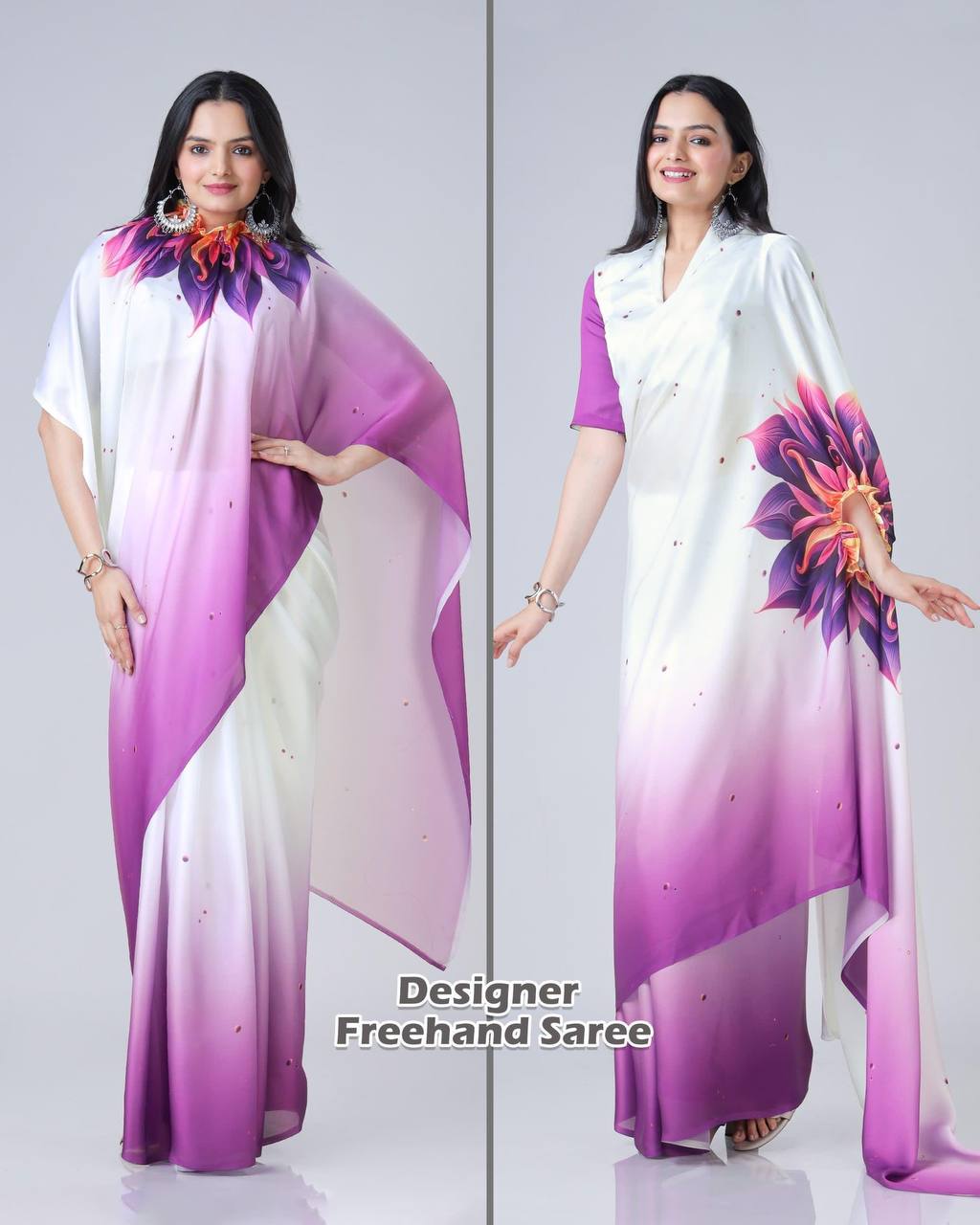 Hands-Free Ready to Wear Saree (Purple Color)