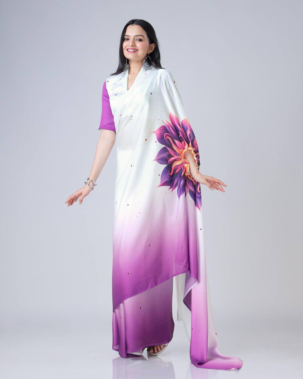Hands-Free Ready to Wear Saree (Purple Color)