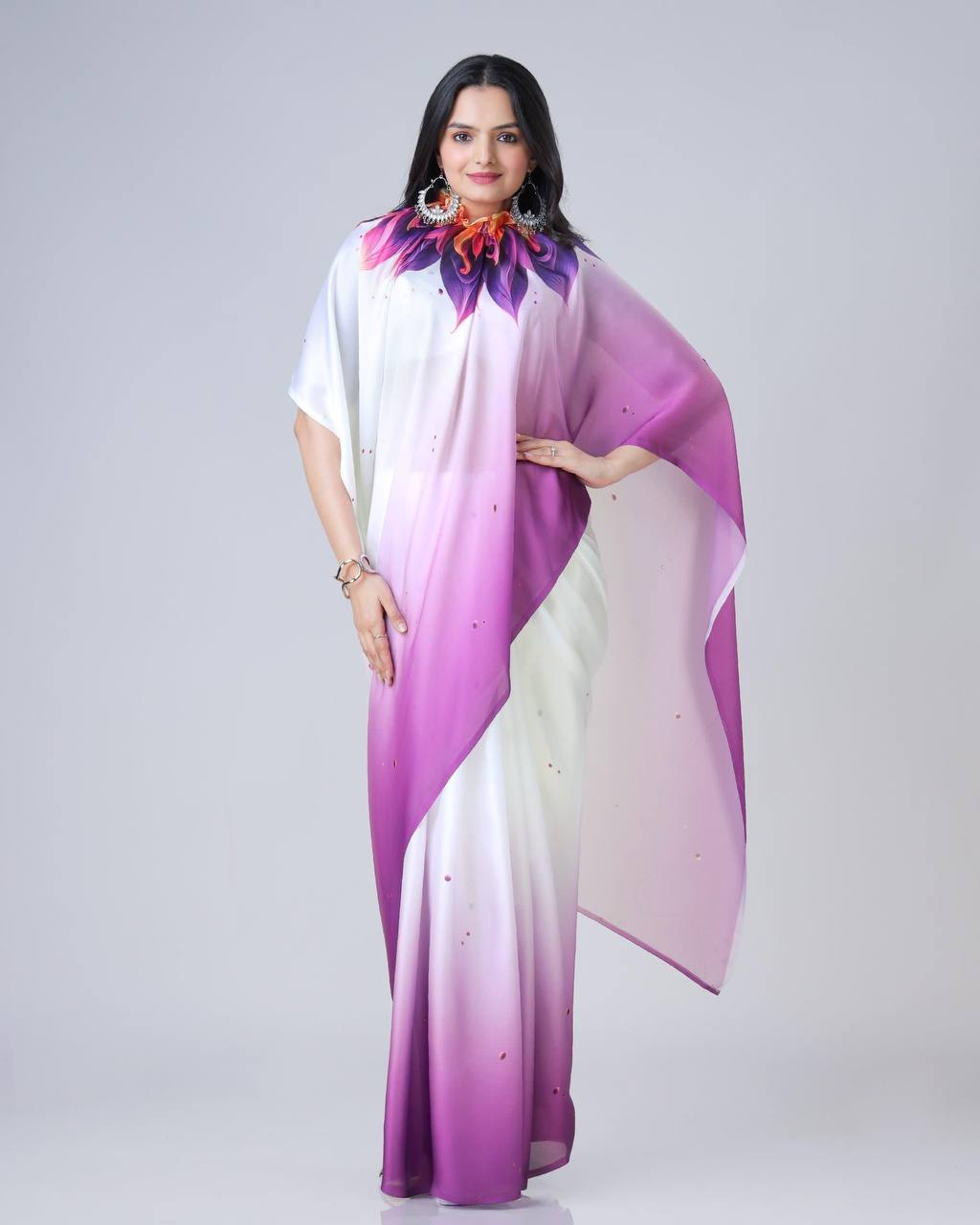 Hands-Free Ready to Wear Saree (Purple Color)