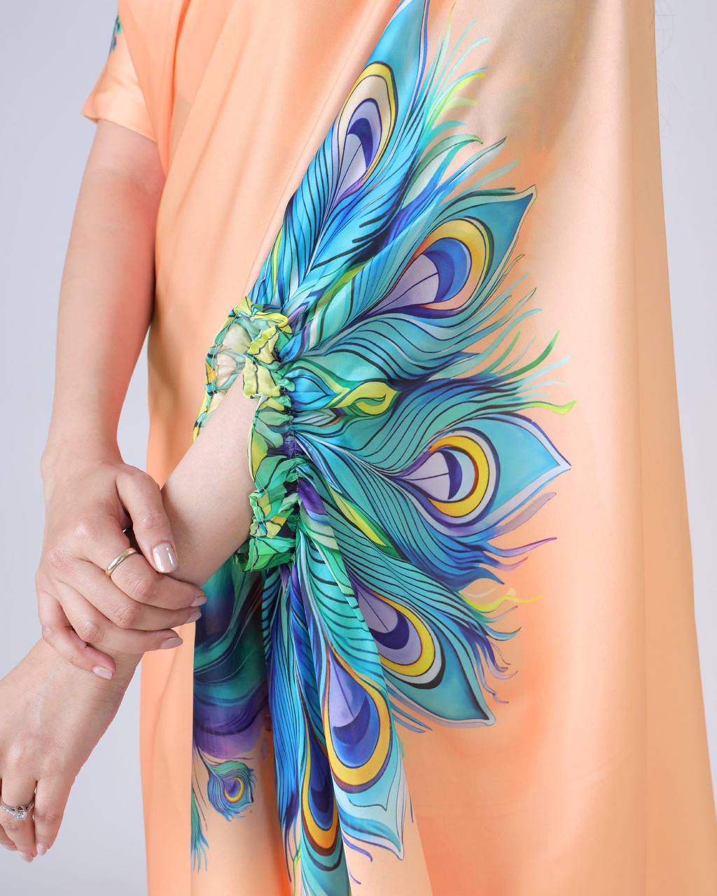 Hands-Free Ready to Wear Saree (Light Orange Color)